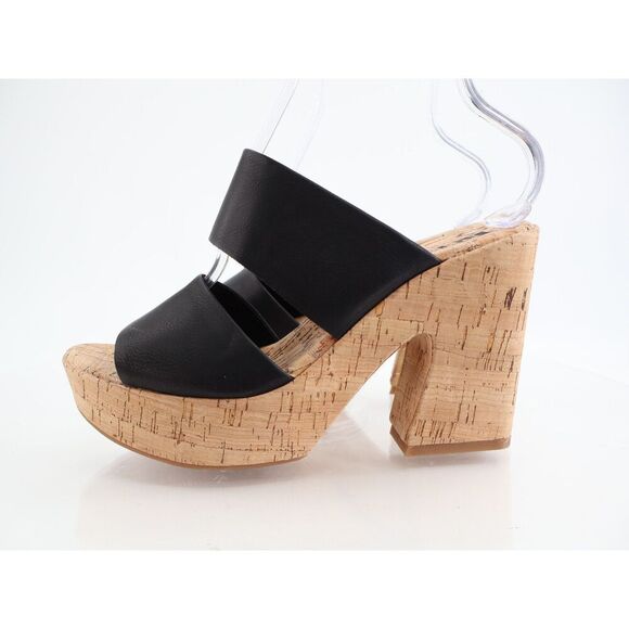 Korks Kork Ease Dezi Sandals Platform Black Vegan Strappy Chunky Heel Size 10 - Picture 8 of 12